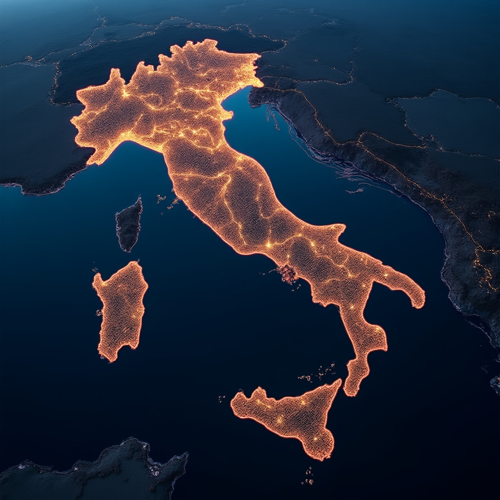 Mappa dell'Italia con le zone di copertura del servizio di assistenza informatica a domicilio